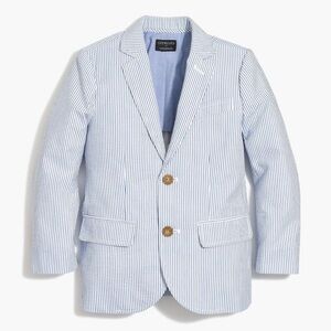 J Crew Crewcuts Seersucker Blue & White Blazer Jacket size 10